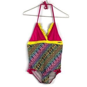 COOGI Rainbow Snake Skin One Piece Bathing Suit M